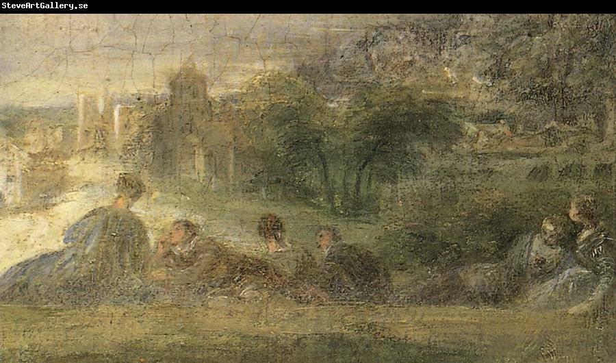 Jean-Antoine Watteau Details of The Music-Party